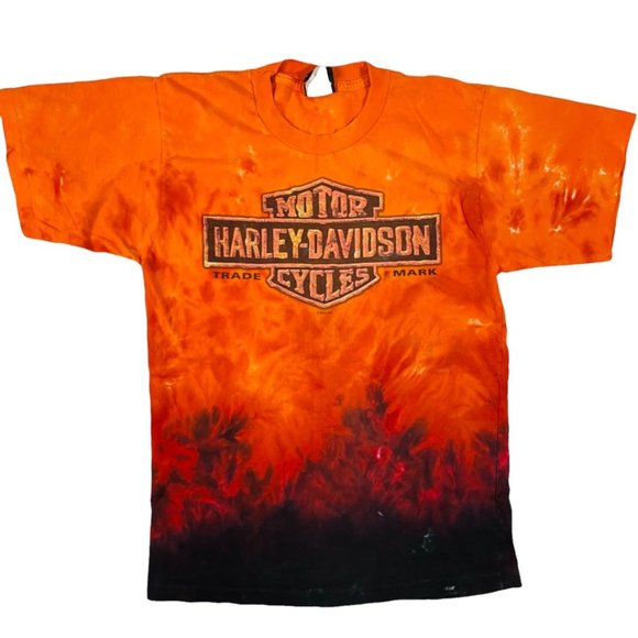 Valley Harley Davidson Wheeling West Virginia flame tie dye t-shirt - Picture 1 of 4